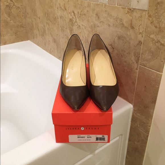 Brown Ivanka Trump pumps 2 1/2 heel.