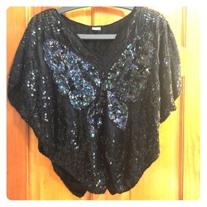 Sequined Butterfly Top
