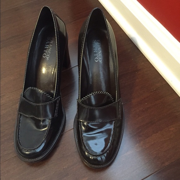 Franco Sarto Dark Chocolate leather heels.