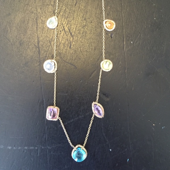 14kt gold semiprecious stone necklace