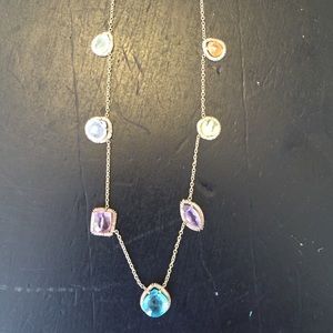 14kt gold semiprecious stone necklace