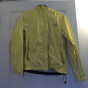 Light yellow North Face rain jacket