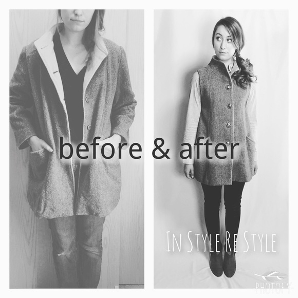 Extra picture of the sleevless tan & gray coat - Picture 1 of 1