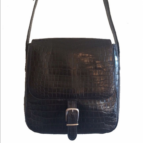 Talbots Handbags - Talbots Black Croc Bag