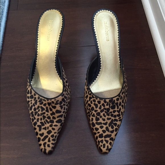 Liz Claiborne leopard print slip on heels.