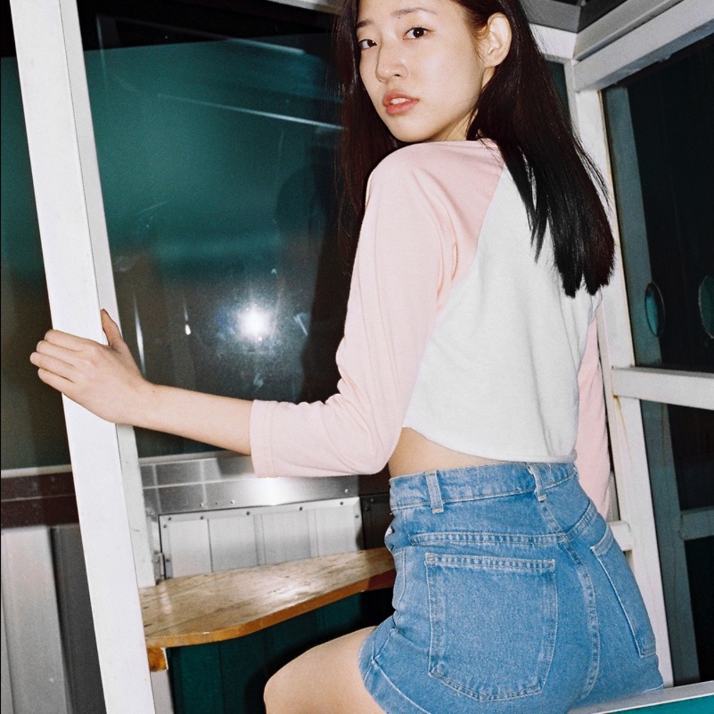 American apparel baseball crop top