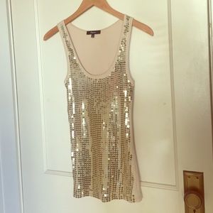 Express Gold Sequin Top