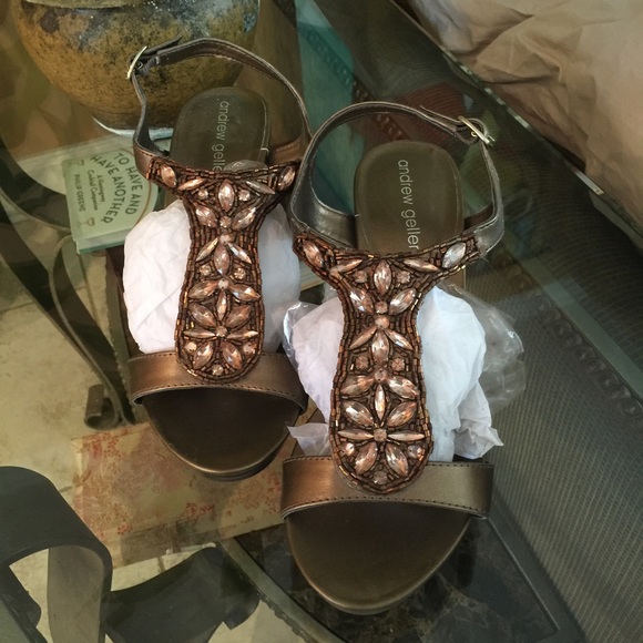 Women's golden brown wedges