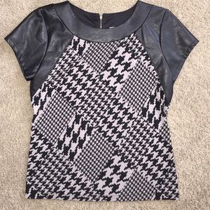 Worthington Stretch Faux Leather Top (L) NEW