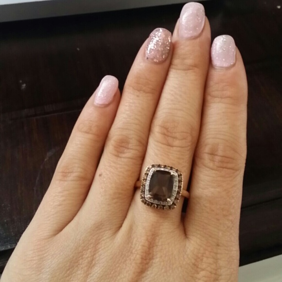14k Smokey quartz ring