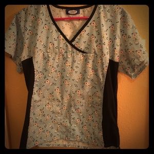 Dog and bone scrub top