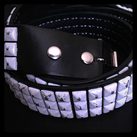 White Pyramid Genuine Leather Plus Size Belt