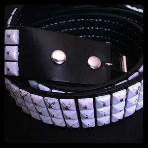 White Pyramid Genuine Leather Plus Size Belt
