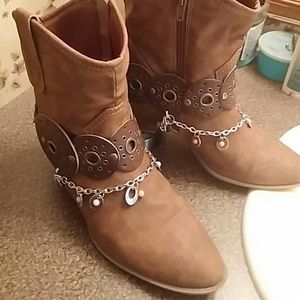 Upcycled booties not for sale