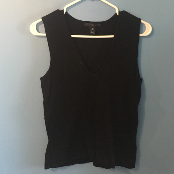 Black V-neck top