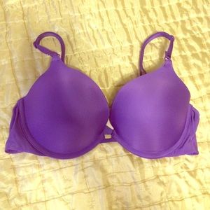 Purple Victoria's Secret push-up bra.