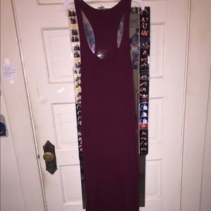 long maroon dress