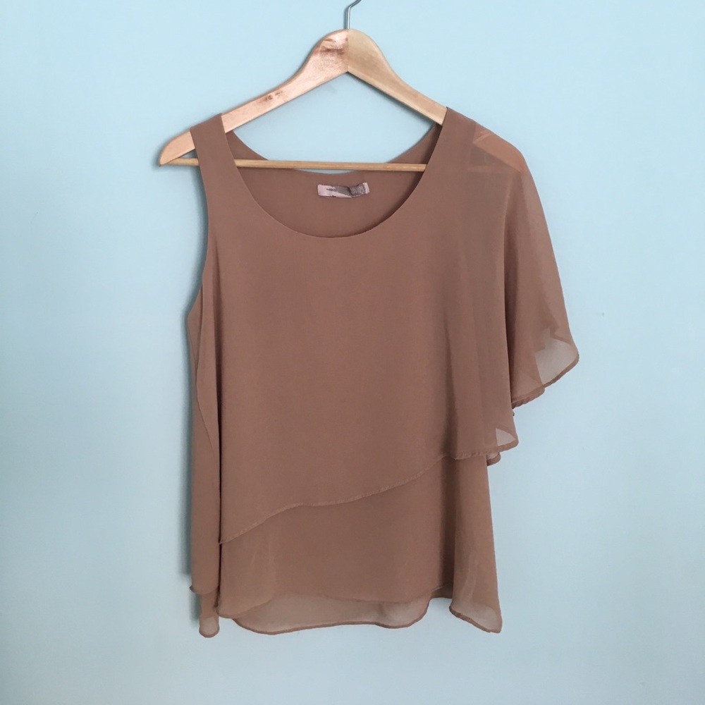 Dusty rose one shoulder blouse