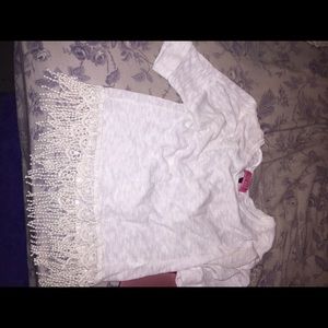 white fringe short sleeve