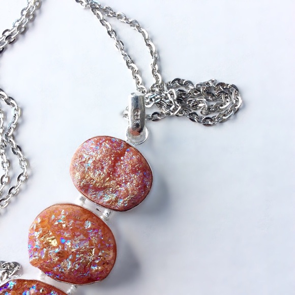 Sterling Silver Druzy Agate Pendant - Picture 3 of 4