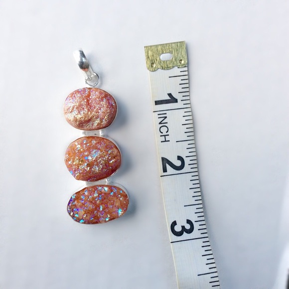 Sterling Silver Druzy Agate Pendant - Picture 4 of 4