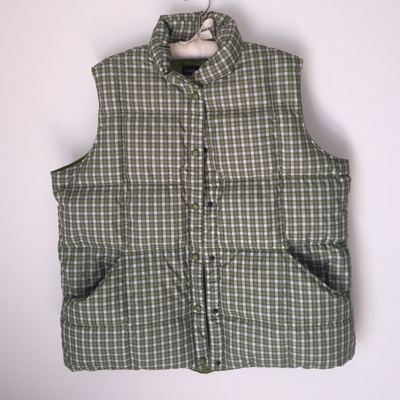 Plaid Green Lands End Vest