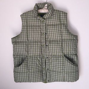Plaid Green Lands End Vest