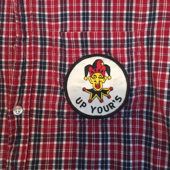Vintage flannel with vintage "up your's" patch - Picture 2 of 3