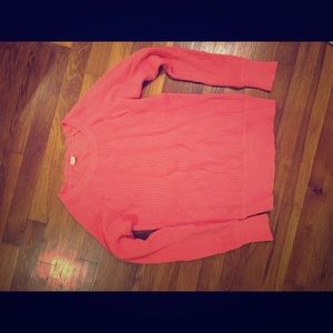 Jcrew pink waffle knit sweater small