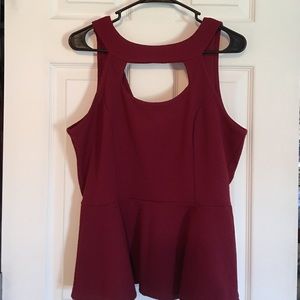 NWT Burgundy Forever 21 Poplin Top