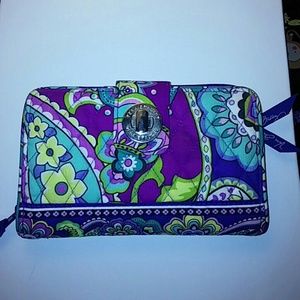 Heather Vera Bradley twist lock wallet