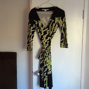 DVF geometric print wrap dress