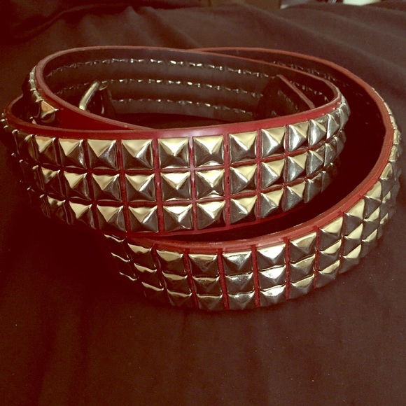 Red Studded Plus Size Belt