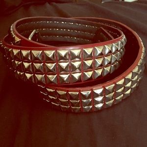 Red Studded Plus Size Belt