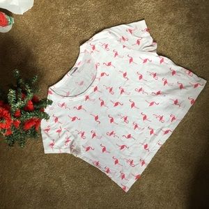 Cropped flamingo T-shirt