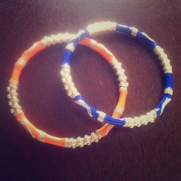 Orange and Blue Bangles