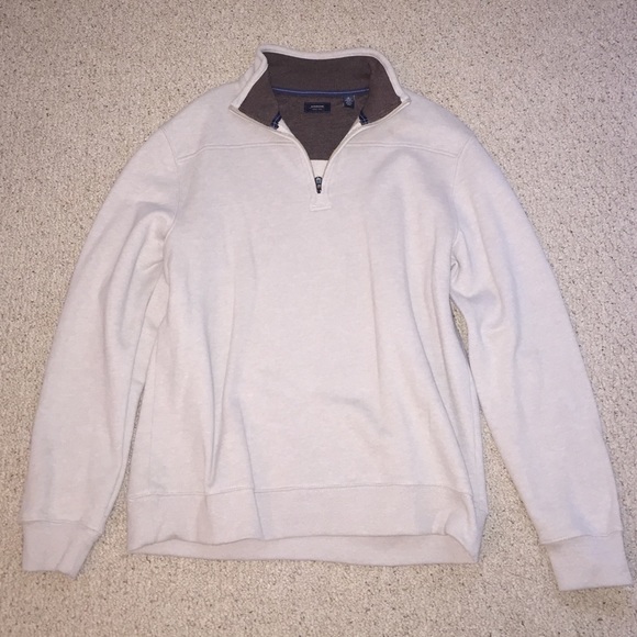 Men's tan 1/4 zip pull-over