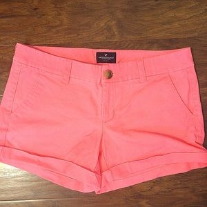 Neon Coral Shorts