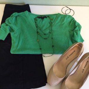 Banana Republic petite kelly green knit top