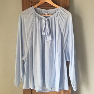 COTTON ON Peasant Blouse - S - Baby Blue