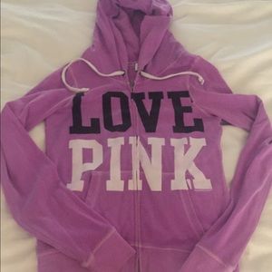 Cute "Love Pink" Zip up hoodie