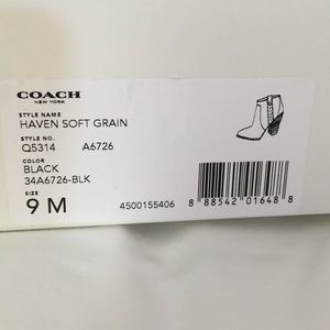 Coach black leather boots