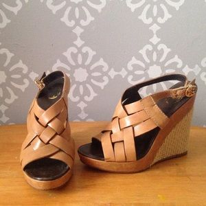 Tory Burch Straw Wedges