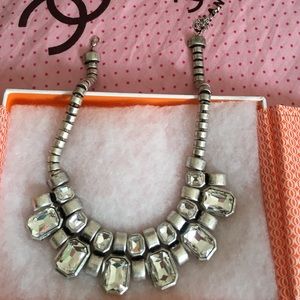 Crystal hardware statement necklace