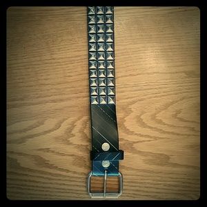 Black leather studded belt
