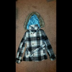 Plaid Button up Winter Coat