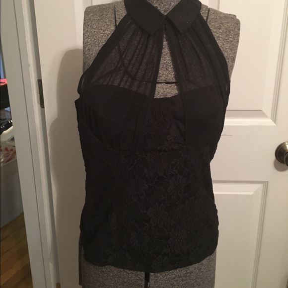 Lace black halter