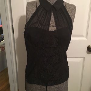 Lace black halter