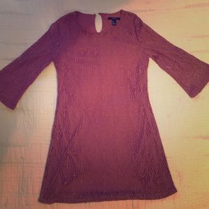 Wine colored Crochet Dress