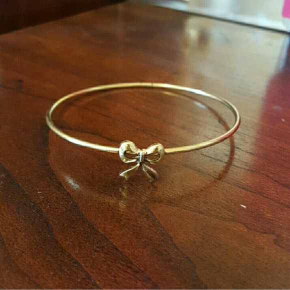 Antique rustic gold/bronze bow bangle - Picture 1 of 2